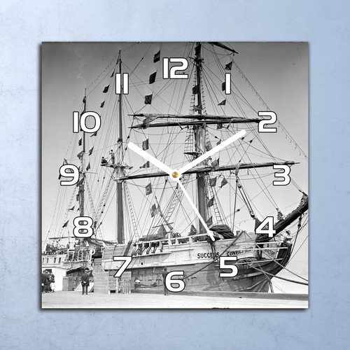 Glass clock 30x30 - clock, modern