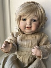 JDK Kestner 211 Repro Doll + an Enchanting Antique Silk Dress & Matching Bonnet