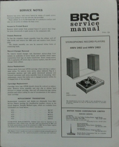Hmv 2452 2453 stereo record - 2452,