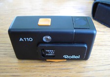 Rollei A110 Vintage Miniature Compact Pocket Film Camera + Case (Not Working)