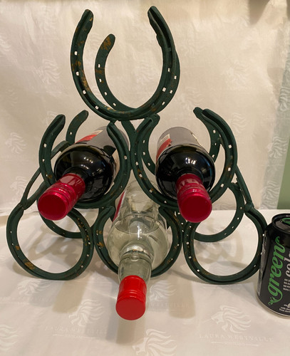 Vintage horseshoe wine rack - vintage,