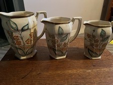 Set of 3 Arthur Wood Longport Floral Jug Vintage/Antique  Hand Painted