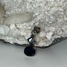 925 sterling silver violet blue Iolite gemstone pendant