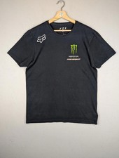 Fox x Monster Energy Racing Men's Large T-Shirt Black Motorsport Y2K