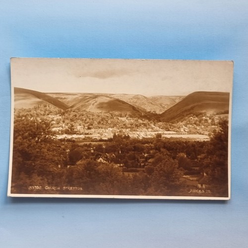 Church stretton postcard c1930 - church,