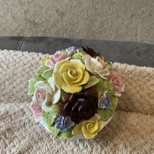 Coalport LARGE hand Painted Flowers In Pot VGC