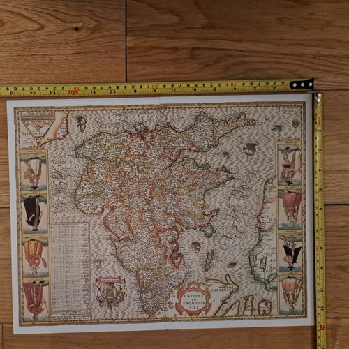 Tudor map england john - map, by
