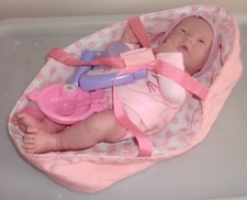 Soft Bodied Realistic Baby Doll in Soft Carry Cot + Accessories