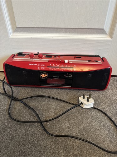 Sharp 250e stereo red radio - sharp,