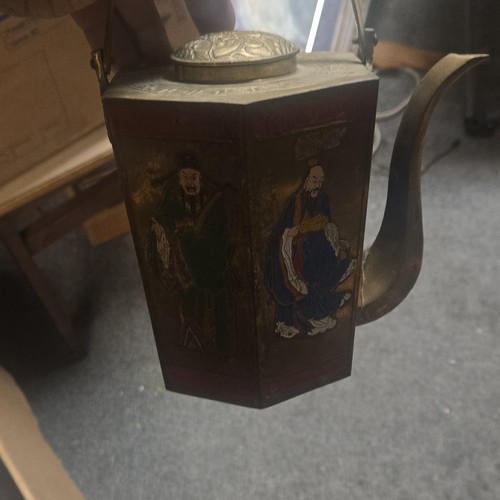 Hexagon metal teapot - hexagon, w/