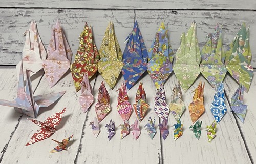 Japanese origami crane - crane, 30pcs