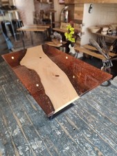 Epoxy Resin 6 seater Table, Live Edge Epoxy Resin River Table