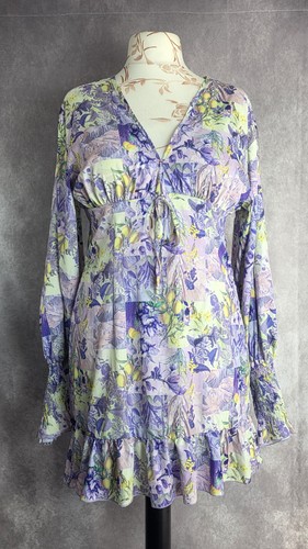 Lilac floral mini dress 14 - lilac, uk