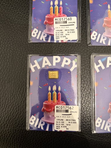 Happy birthday small - gold, bar