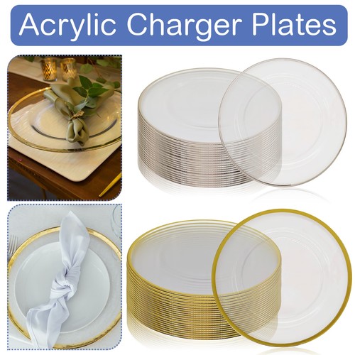 Glass charger plate gold - 13",
