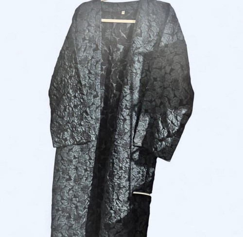 Blue textured abaya size 58 - blue,