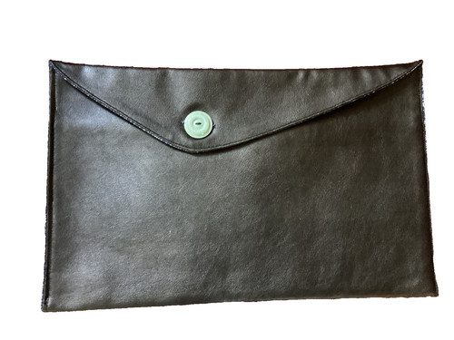 Handmade black faux leather - a4,