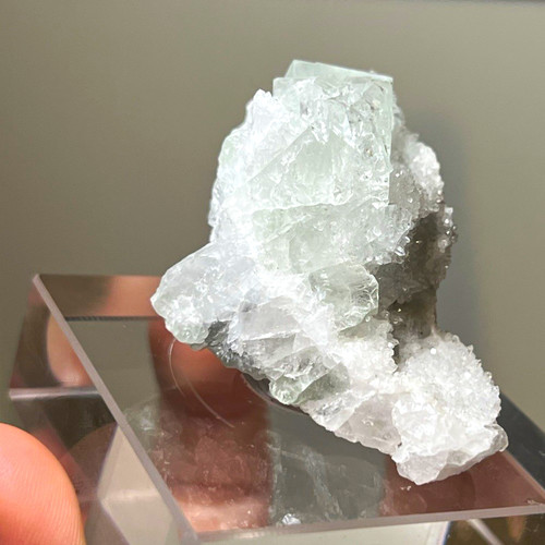 Natural green fluorite crystal - fluorite,