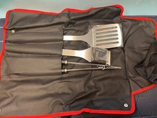 3pc BBQ Cooking Tool Wooden Utensil Set BBQ Grilling Spatula Tongs And Brush