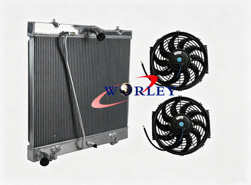 2row aluminum radiator fan for - aluminum, radiator+fan