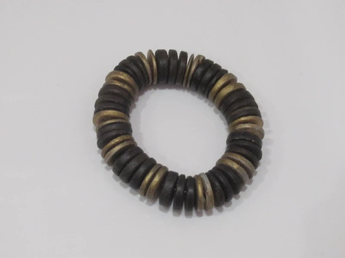 Chunky bracelet brown gold - bracelet-brown,