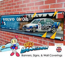 Volvo 850 Salloon Tim Harvey Touring Car PVC Banner for Garage, Workshop, LARGE