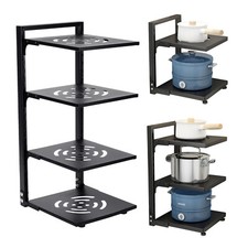 Kitchen Cook Pan Pot Holder Storage Saucepan Organiser Rack Stand Carbon steel 