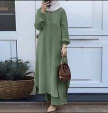 S—L  Muslim Woman’s Clothing Arabic Style Two Piece Set 