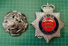 Queens Crown Essex Police Helmet Plate & Rose BB-354