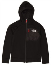THE NORTH FACE Boys Zip Hoodie Sweater 9-10 Years Medium  Black Polyester AW15