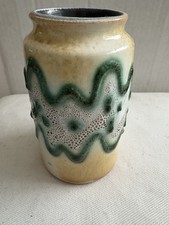 VEB Haldensleben pottery Fat lava Vase,3068,Germany 