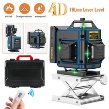 16 Line Laser Level Self Leveling Green Cross Line 360° Rotar Measure Tool Set