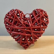 Small Wicker Heart - Custom Sprayed Red - Approx 20cm - Hangable