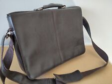 mont blanc leather laptop or messenger bag, dark brown, medium, high quality