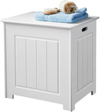 White Wooden Laundry Basket
