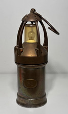 Antique brass miner's lamp
