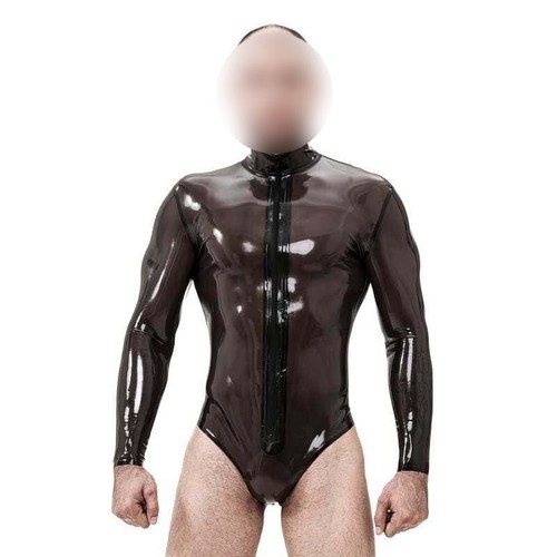 Men latex swimsuit bodysuit - swimsuit,