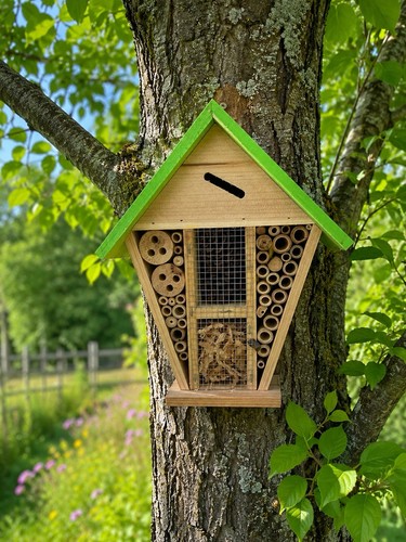 Wooden bee house - insect, hotel