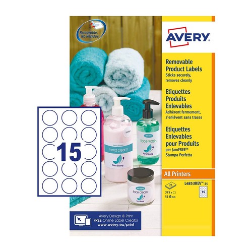 Avery white 51mm self adhesive - avery,