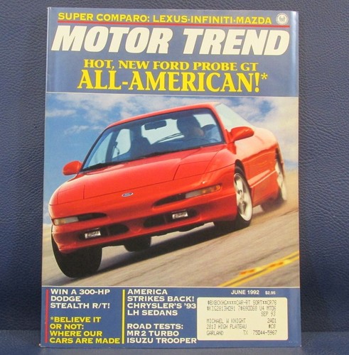 Motor trend magazine - june, 1992