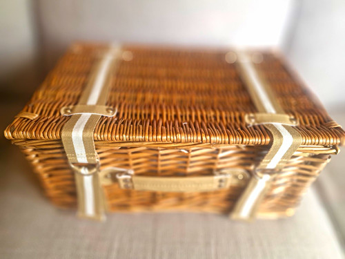 Wicker picnic basket - basket, &