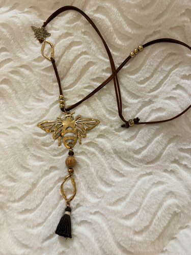 Bee charm pendant - bee, necklace