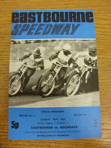 1971 speedway programme - 16/05/1971,