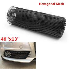 Hexagonal Style Mesh Grill Cover Car Bumper Fender Hood Vent Grille Net Black