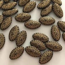 Oval Patterned Beads Plastic