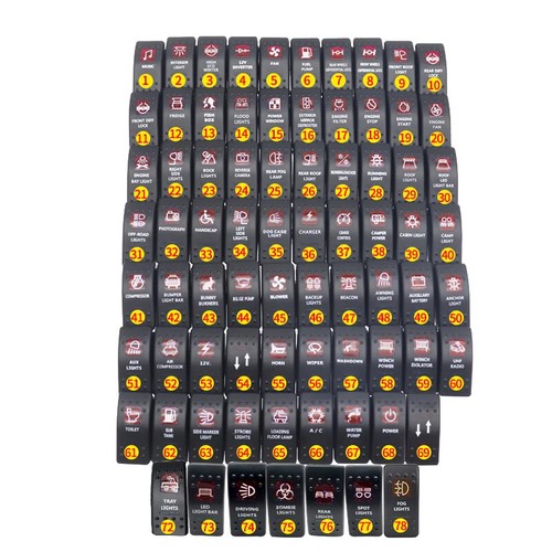 7pin red led - light, rocker