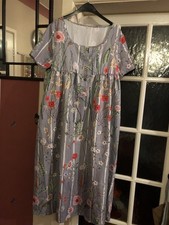 Ladies Grey Floral Slip On Dress Size XL