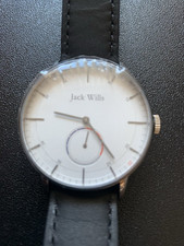 Jack Wills Batson II Gents Quartz Watch with Silver Dial and Black Leather Strap