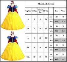 ✨New Snow White Princess Cosplay Adult Costume Halloween Fancy Dress Book Day UK