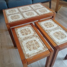 Vintage Lindegaards Danish Tiled Nest Of Tables